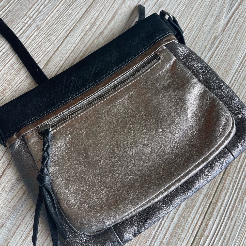 The Sak Leather Crossbody Bag – Black & Brown Boho Adjustable Strap